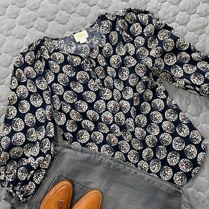 Maeve | Anthropology Balloon Sleeve Printed Top Size 10